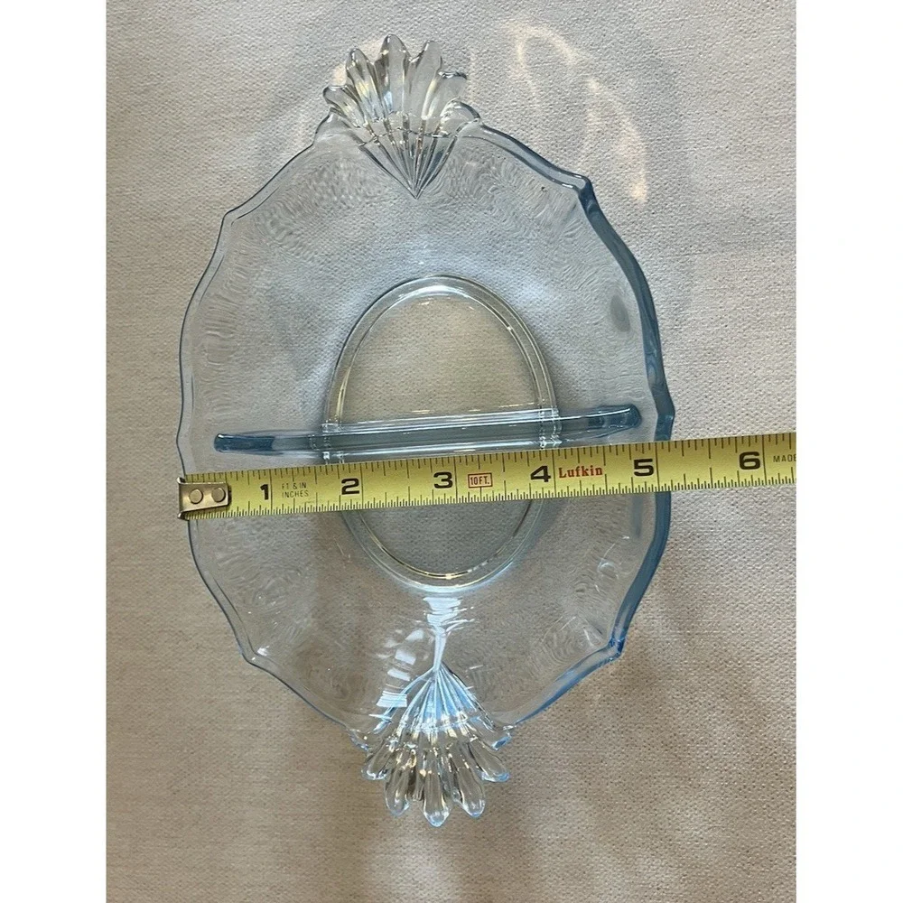 Vintage Fostoria Glass Co. Baroque #2498 Azure Blue 8